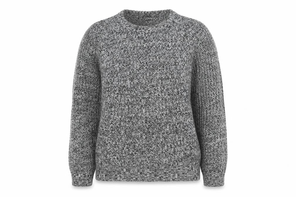 QED London Women's Grey Knit Jumper, Large, Crew Neck