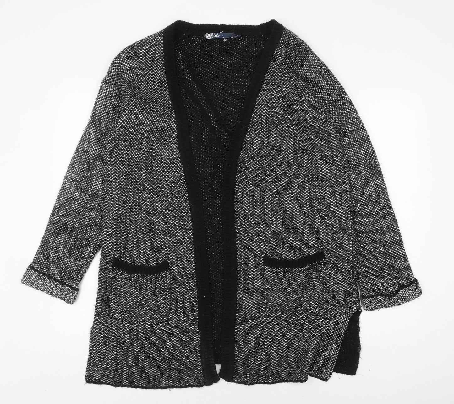 Isle Women’s Black Coatigan, Size M, Acrylic, Long Sleeve