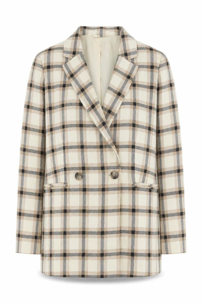 H&M Women's Multicoloured Plaid Blazer Size 12, Lined