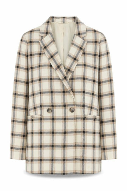 H&M Women's Multicoloured Plaid Blazer Size 12, Lined