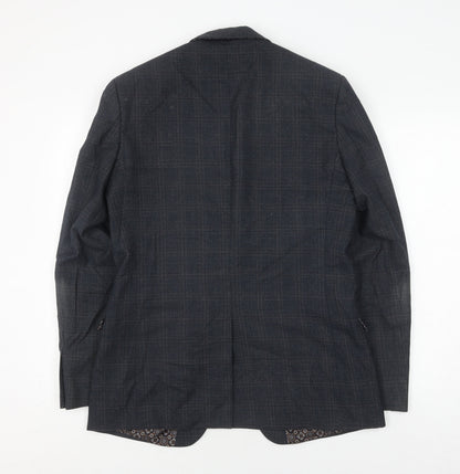 Back view of Red Herring Men's Grey Check Blazer 40L