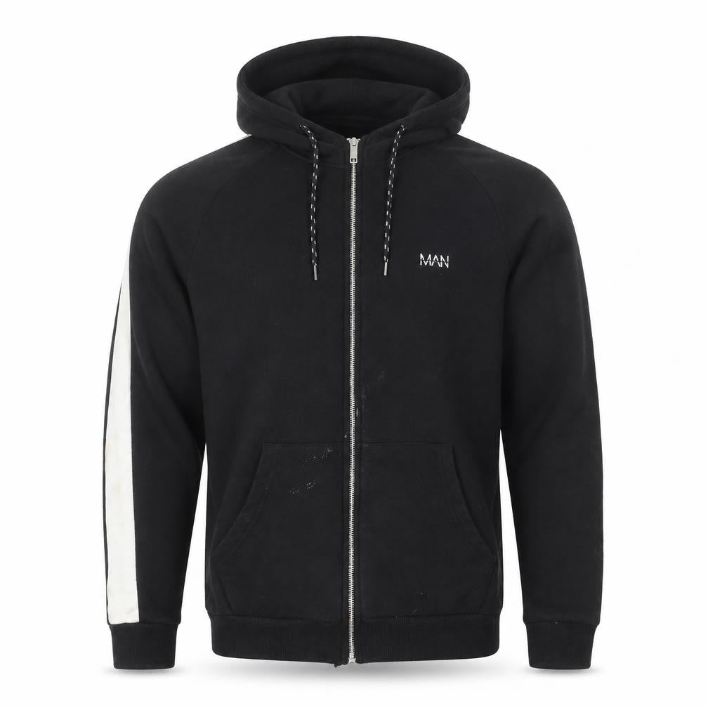 boohooMAN Men's Black Full Zip Hoodie M