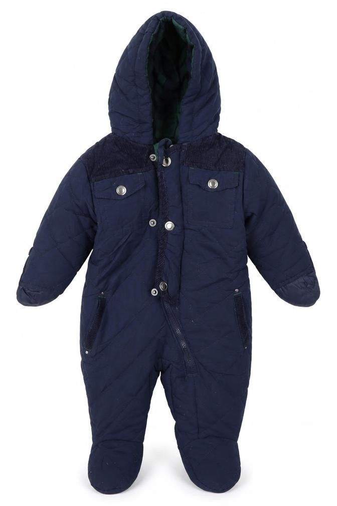 French Connection Unisex Blue Snowsuit 3-6M Quilted Puffer