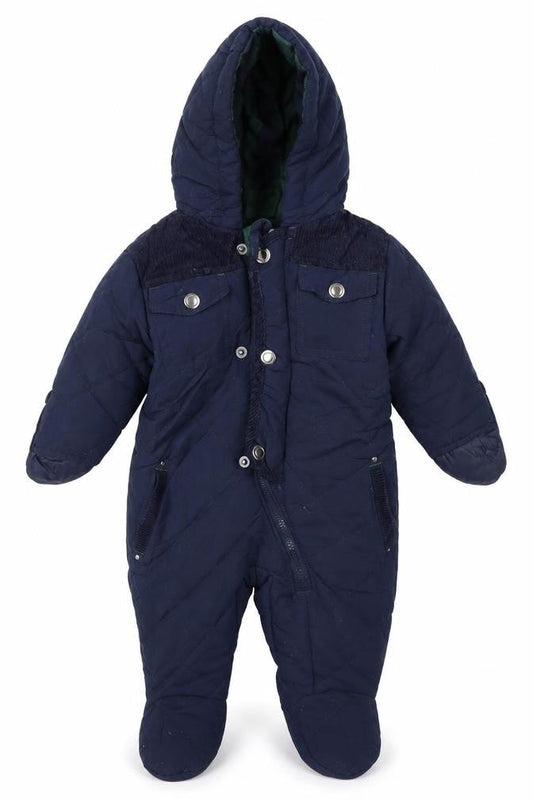 French Connection Unisex Blue Snowsuit 3-6M Quilted Puffer