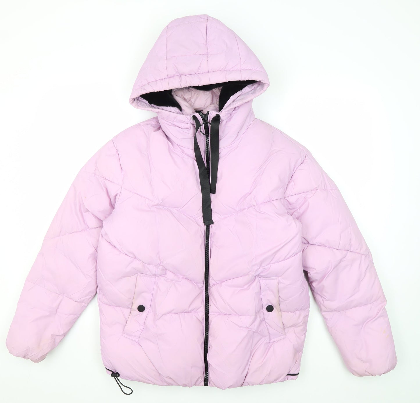 River Island Women's Pink XS Hooded Puffer Jacket