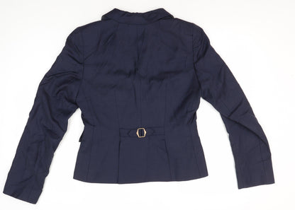 NW3 Women's Blue Wool Blazer, Classic Two-Button, Size 10