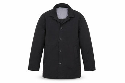 Fluid Men's Black Mid-Length Nylon Coat, Size S