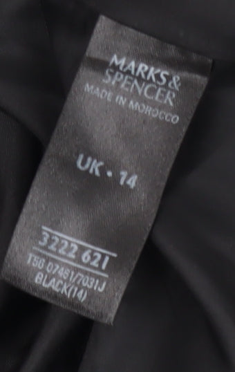 Marks & Spencer Women's Black Zip Jacket Size 14