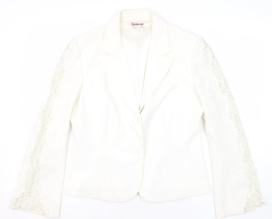 Kaleidoscope Women's White Blazer UK 14 Regular