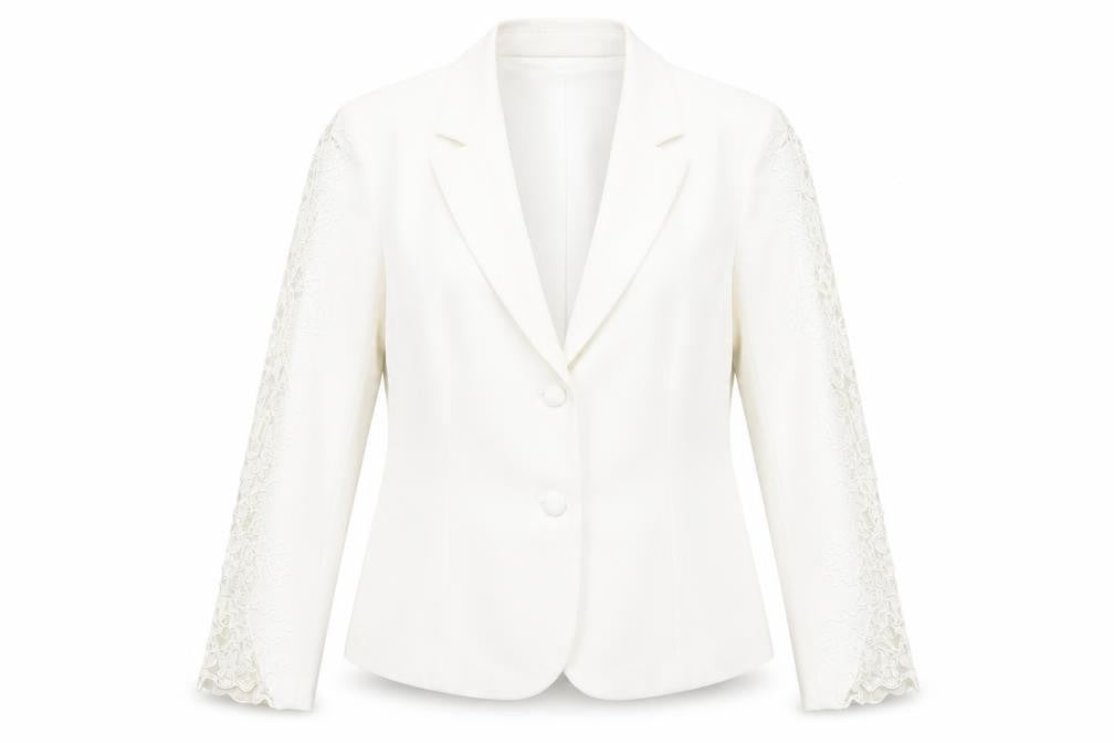 Kaleidoscope Women's White Blazer UK 14 Regular
