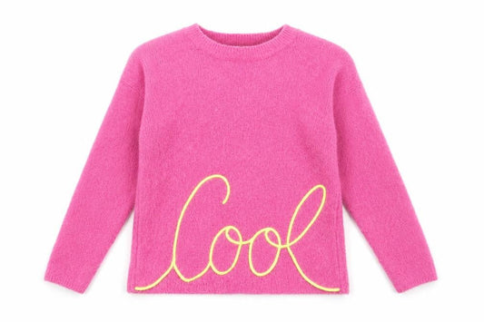 Benetton Girls Pink Acrylic Pullover Jumper XS
