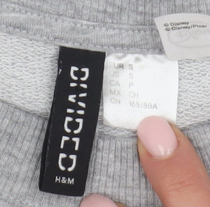 Preloved H&M Women's Grey Disney Graphic Pullover Sweatshirt S - Detail