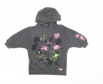 Front view of Disney at Next Grey Mickey Mouse girls’ hoodie, size 5