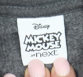 Close-up detail of Disney at Next Grey Mickey Mouse girls’ hoodie, size 5