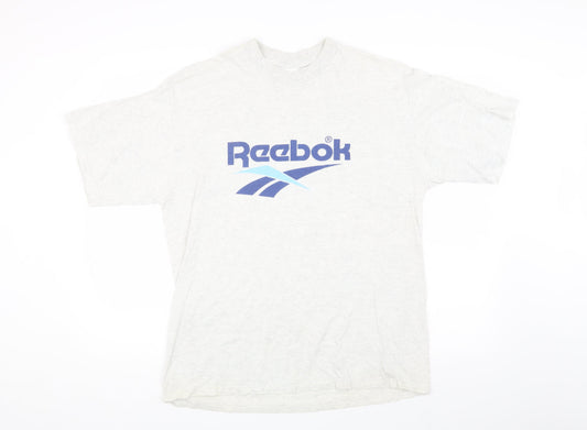 Reebok Men's Grey Crew Neck Vintage T-Shirt, Size L