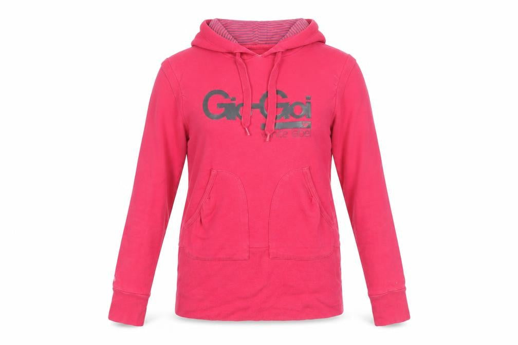 Gio Goi Women's Pink Logo Hoodie, Size S Pullover