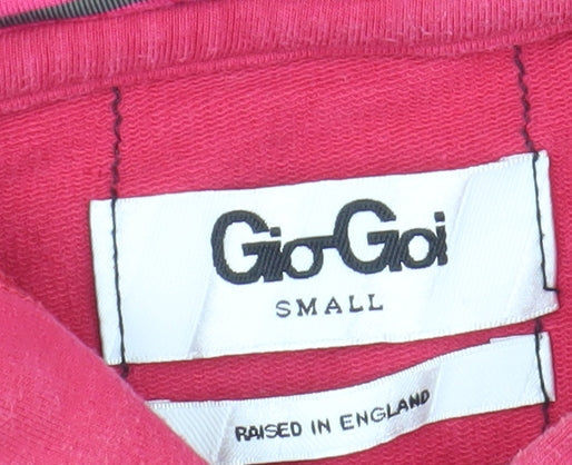 Gio Goi Women's Pink Logo Hoodie, Size S Pullover