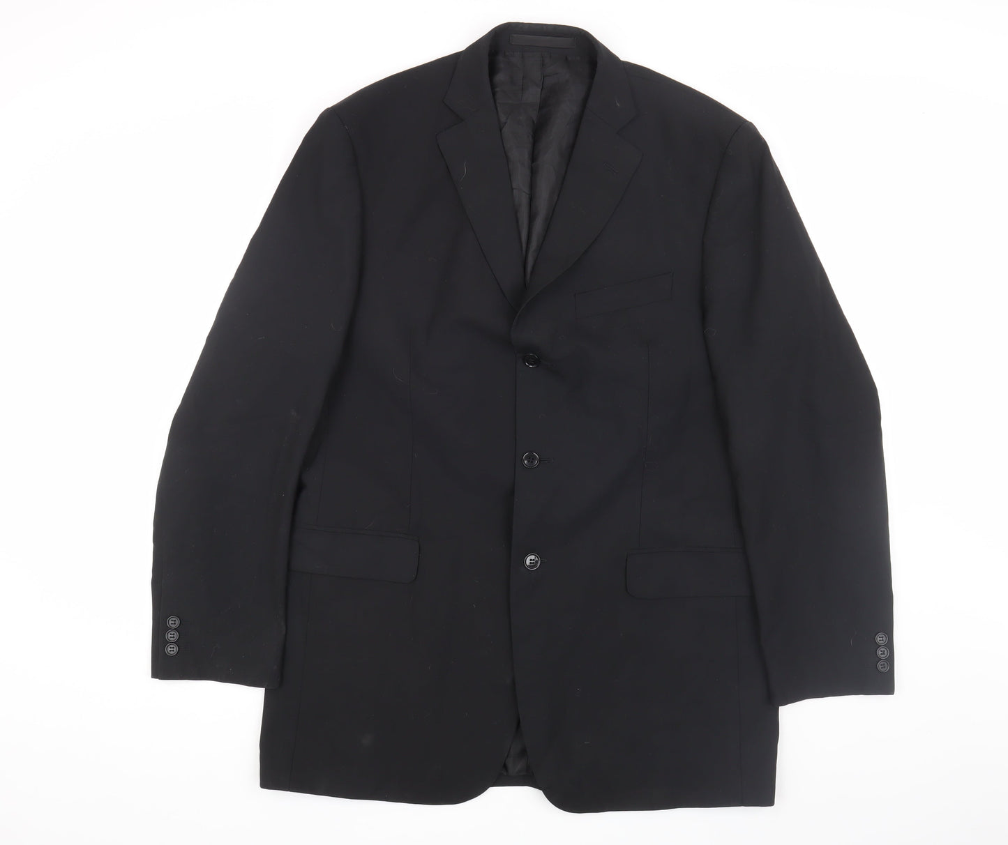 Marks and Spencer Men's Black Blazer, Size 42L, Classic