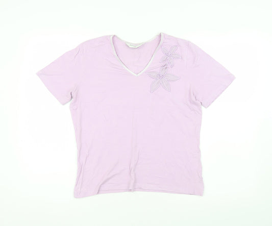 Jumper Women's Purple Embroidered T-Shirt M