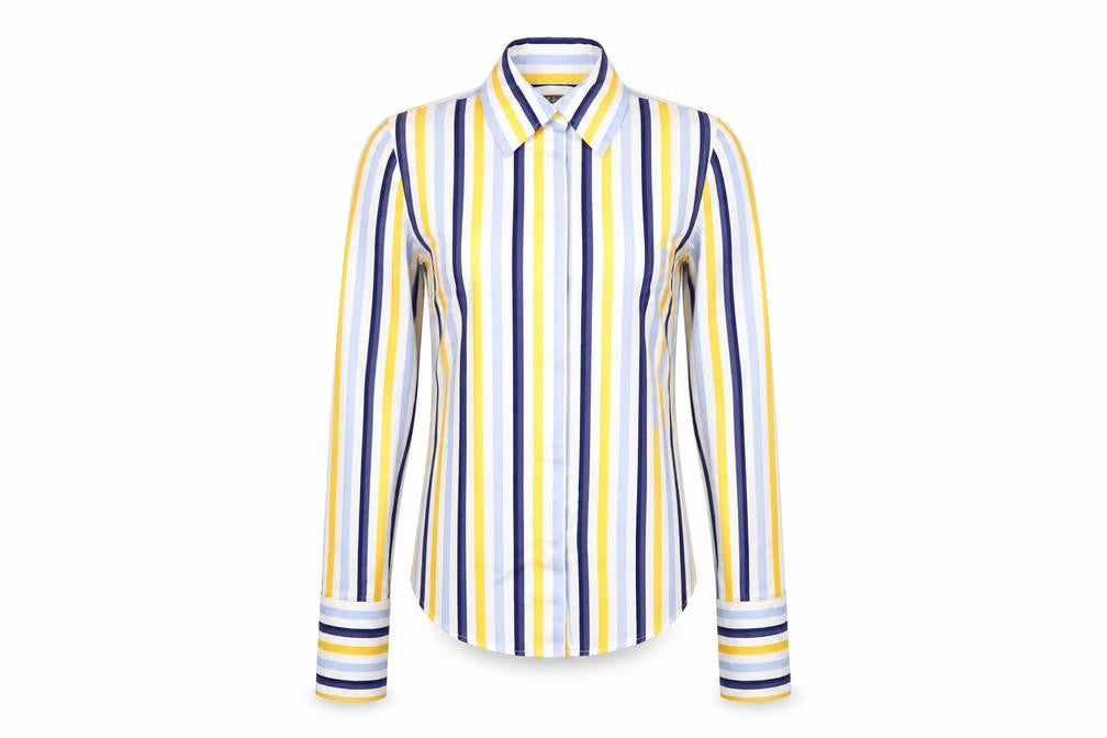 TM Lewin Women's Multicoloured Striped Shirt