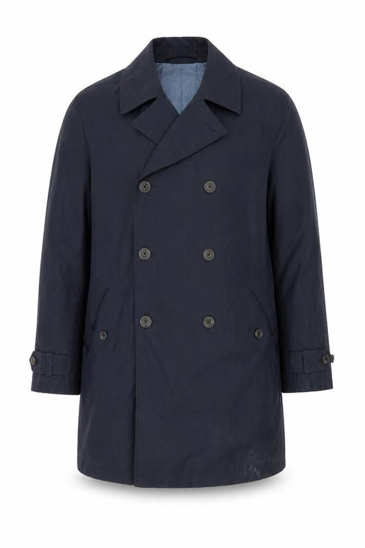 Gap Men's Blue Trench Coat, Size L, Casual Cotton Blend