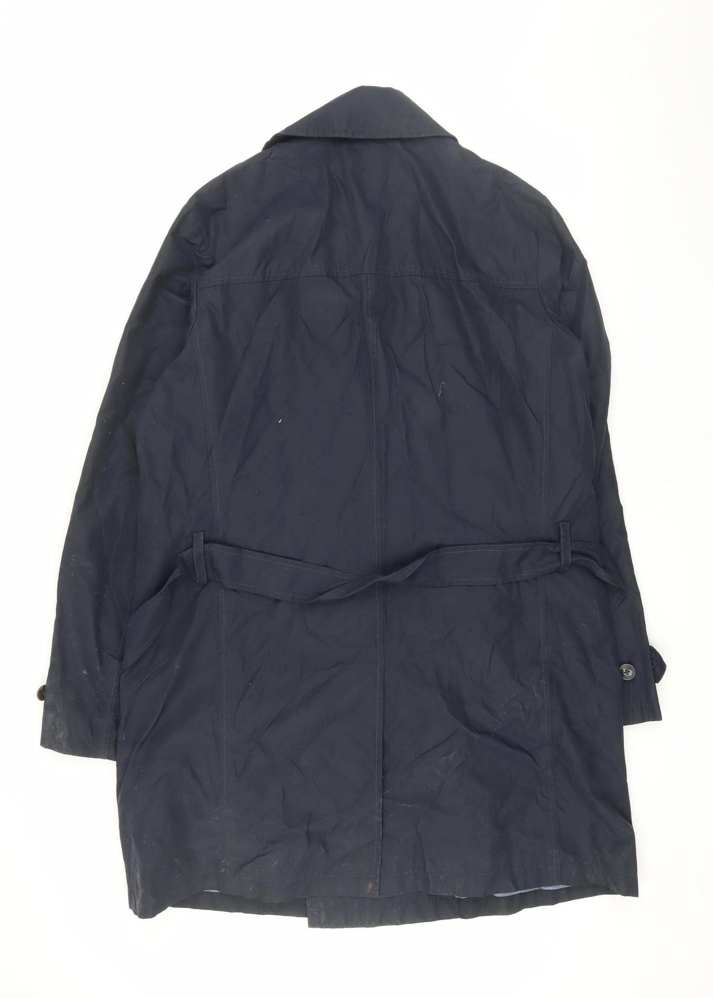 Gap Men's Blue Trench Coat, Size L, Casual Cotton Blend