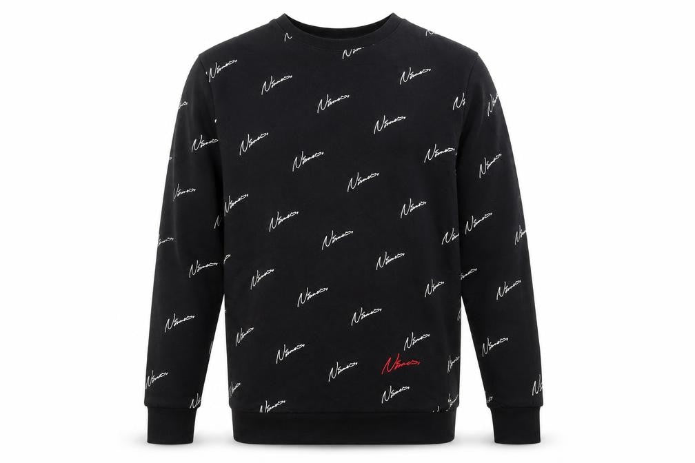 Nimes Men's Black Pullover Sweatshirt, Size S, Graphic Print