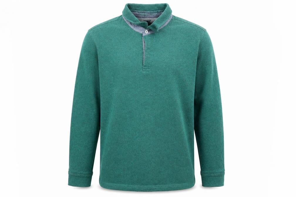 Lands' End Men's Green Henley Sweatshirt XL