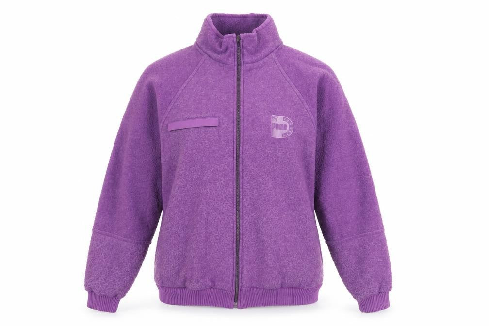 Puma Women's Purple Fleece Jacket, Size M, Casual Style