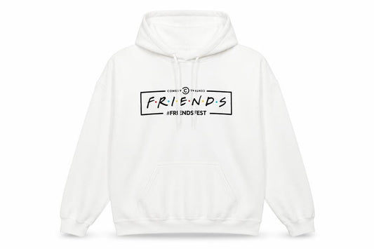 Friends Unisex White Pullover Hoodie M Logo