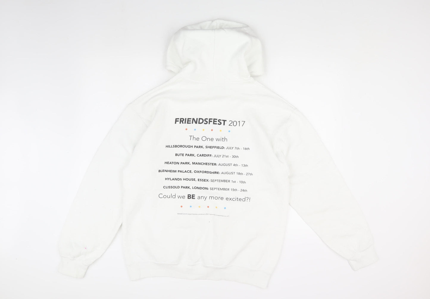Friends Unisex White Pullover Hoodie M Logo