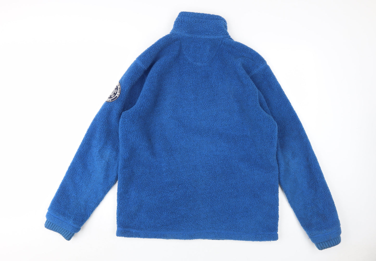 Marks and Spencer Men's Blue 1/2 Zip Sweatshirt - Medium
