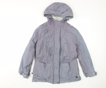Marks & Spencer Women's Purple Hooded Puffer Jacket Size 10