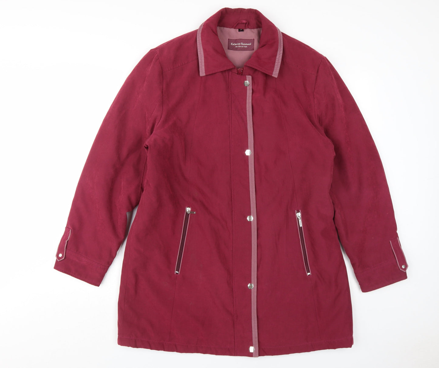 Katherine Hammond Women's Red Mid-Length Jacket Size 14