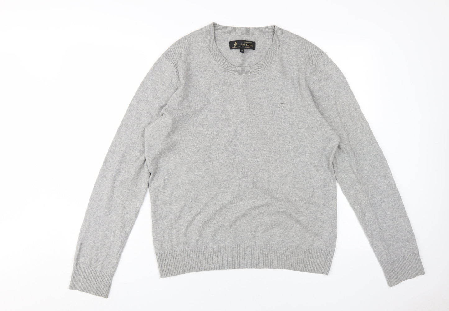 Label Lab Men's Grey Cotton Wool Pullover Jumper M