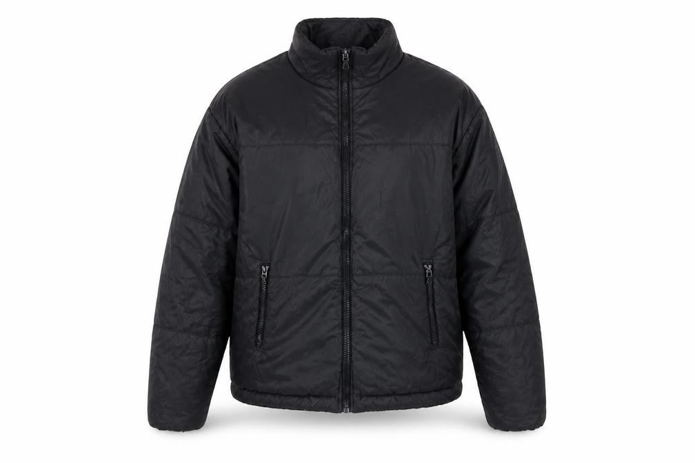 Nova Men Black Puffer Jacket L Full Zip Casual
