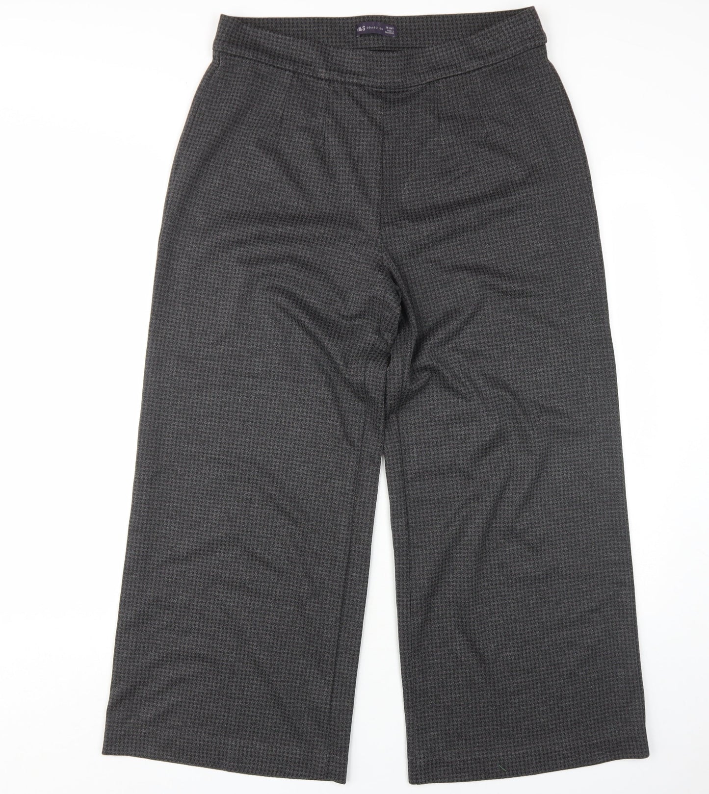 Marks and Spencer Women's Grey Wide-Leg Trousers Size 12