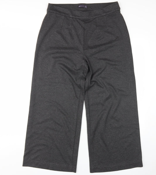 Marks and Spencer Women's Grey Wide-Leg Trousers Size 12