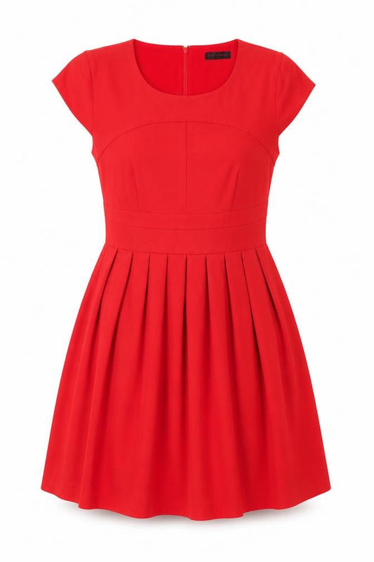 Front view of Miss Selfridge Women's Red A-Line Dress, size 12