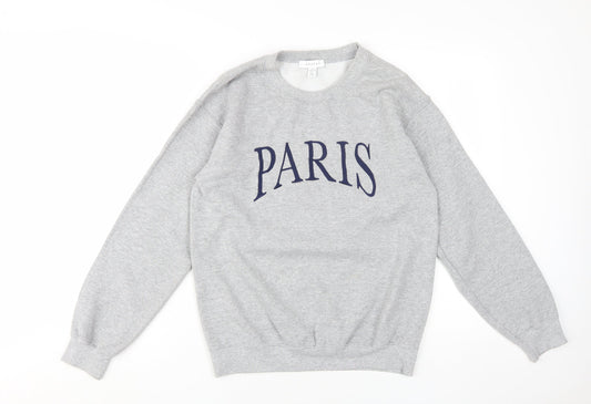 Topshop Women's Grey S Pullover Sweatshirt