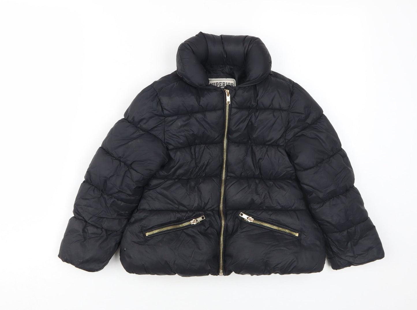 Marks and Spencer Girls Black Puffer Jacket 5-6 Years