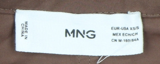 MNG Women's Brown Collared Long Shirt Dress XS