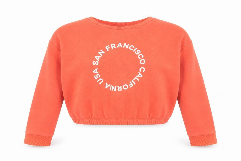 New Look Girls Red Pullover Sweatshirt Size 12-13, USA Graphic