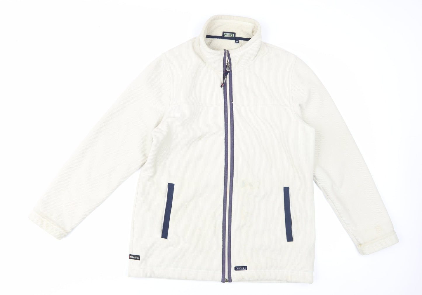 Aigle Men's White Jacket - Size 16, Casual Zip-Up