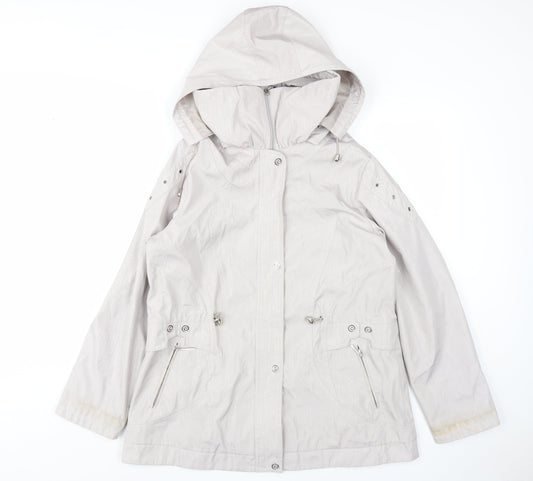JBC Women's Beige Hooded Anorak Jacket Size 12