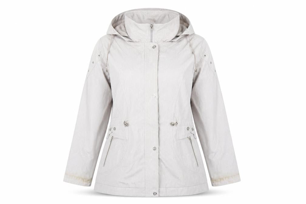 JBC Women's Beige Hooded Anorak Jacket Size 12