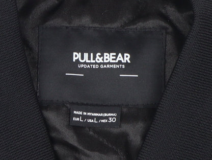 Pull&Bear Womens Black L Waistcoat with Zipped Pockets