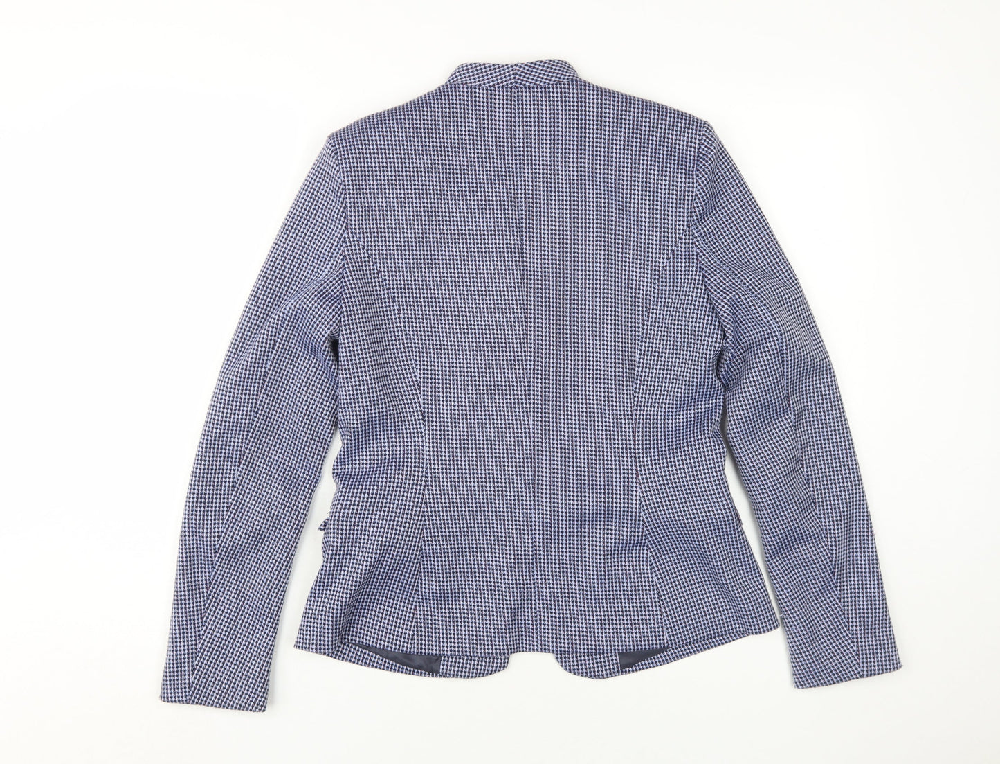 Reserved Women's Blue Houndstooth Blazer UK 8