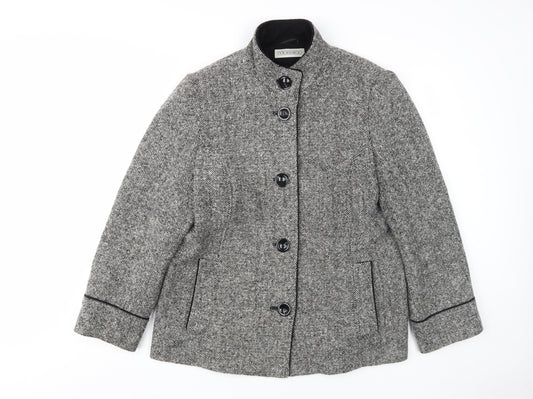 BHS Women's Black Check Jacket, Size 18, Mid-Length