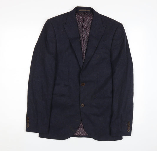 Next Men's Blue Blazer, Size 34R, Wool Blend, Excellent
